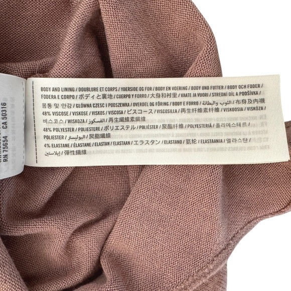 Abercrombie & Fitch Women's Size XS Long Sleeve V Neck Knit Bodysuit Mauve Top - Picture 10 of 11